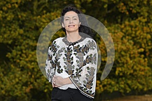 Woman in Romanian Traditional Clothes