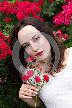 Woman in Rose Garden
