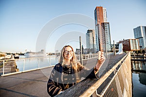 Woman in Rotterdam city