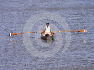 Woman rowing