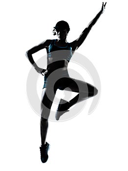 Woman runner jogger jumping