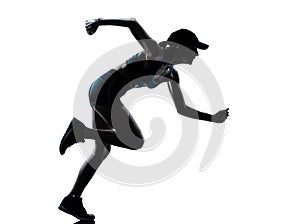 Woman runner jogger silhouette