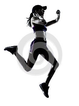 Woman runner jogger silhouette