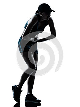 Woman runner jogger tired breathless photo