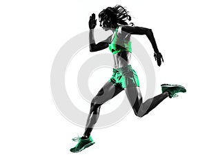 Woman runner running jogger jogging silhouette