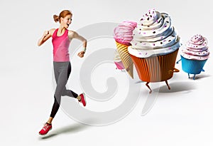 Una donna correre lontano dolci 