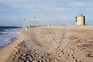 Woman running at the beach