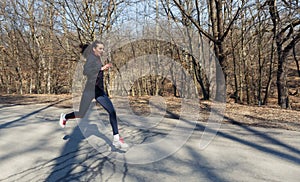 Woman running in the morning