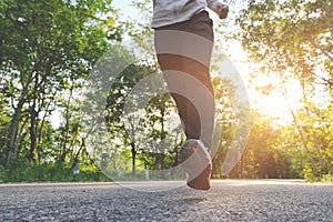 woman running on nature, Healthy lifestyle concept
