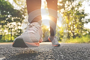 woman running on nature, Healthy lifestyle concept