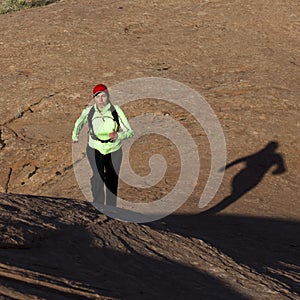 Woman running outdoors