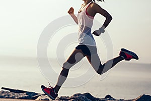 woman running on sunny coast