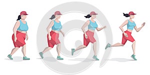 Woman running to lose weight. Workout at outside.