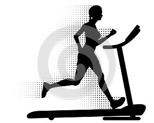 Woman Running on a Treadmill