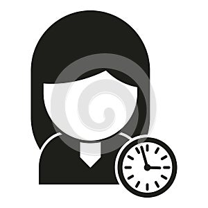 Woman rush job icon simple vector. Business work