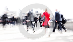 Woman Rushing In a City photo