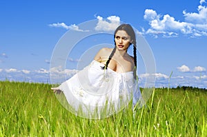 Woman at the rye field