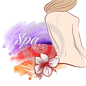 A woman's bod. Background for design. Spa salon.