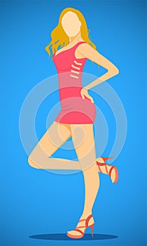 Woman`s day. star actor artiste pose put hand on bottom ass. vector illustration eps10