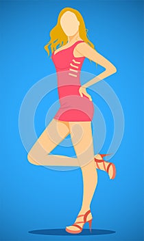 Woman`s day. star actor artiste pose put hand on bottom ass. vector illustration eps10 photo