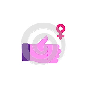 Woman's day, thumb up icon. Element of color Woman's day icon. Premium quality graphic design icon. Signs and symbols collection