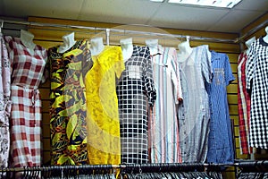 A woman's dress on a mannequin. Skirt.Blouse.Clothes in the store for customers. the