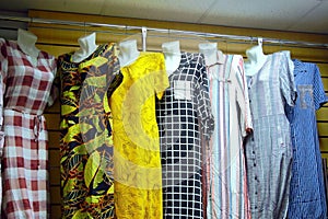 A woman's dress on a mannequin. Skirt.Blouse.Clothes in the store for customers. the