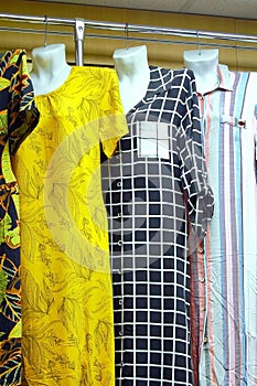 A woman's dress on a mannequin. Skirt.Blouse.Clothes in the store for customers. the