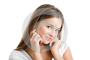 Woman's enigmatic smile