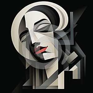 Abstract Cubist Design: Gothic Intensity With Sublime Typography photo