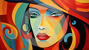 Vibrant Woman: Bold Lines And Dynamic Colors In Fauvism Style