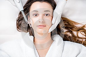 Woman`s facial treatment