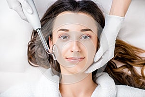 Woman`s facial treatment