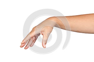 Woman's hand dropping something photo