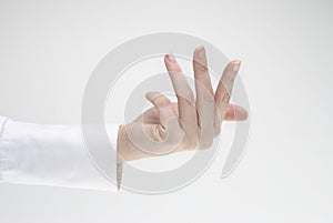 Woman's hand making gesture