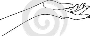 Woman\'s hand sketch vector illustration. Elegant hand design elements