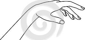 Woman\'s hand sketch vector illustration. Elegant hand design elements