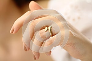 woman's hands with jewelry rings.close-up beauty and fashion