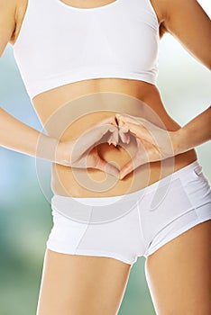 Woman's healthy belly