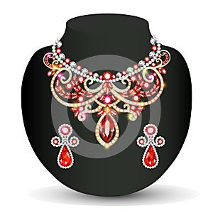 woman`s necklace sparkling shiny beautiful wed