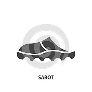 Woman sabot glyph icon. Vector illustration photo