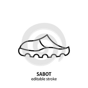 Woman sabot line icon. Vector illustration. Editable stroke photo