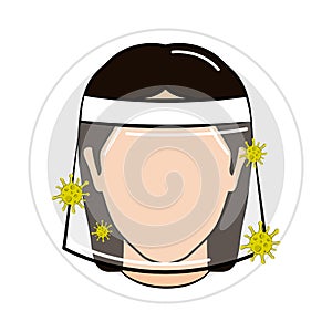 Woman with a safety visor photo