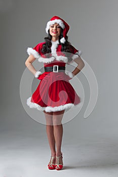 Woman in santa claus costume