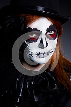 Woman satana in halloween photo