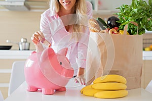 Woman saving money with smarter shopping