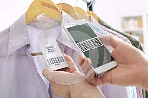 Woman scanning bar code