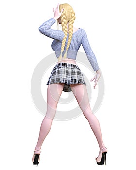 Woman in school uniform