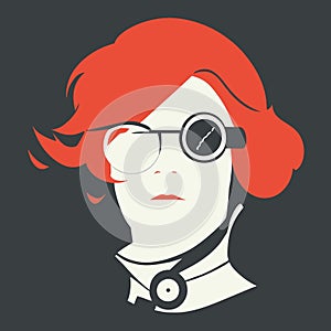 Woman scientist, physician and steampunk