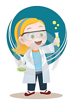 Woman scientist. Vector illustration decorative design